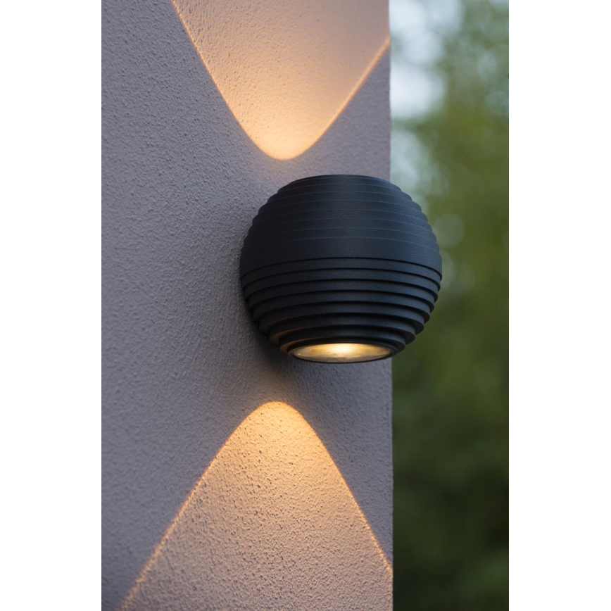Lucide 17804/06/30 - LED zunanja stenska svetilka AYO 2xLED/3W/230V črna IP54