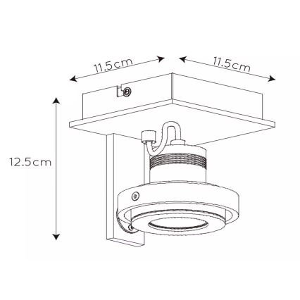 Lucide 17906/06/12 - LED Zatemnitveni reflektor LANDA 1xGU10/5W/230V mat krom