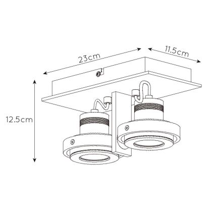Lucide 17906/11/12 - LED Zatemnitveni reflektor LANDA 2xGU10/5W/230V mat krom