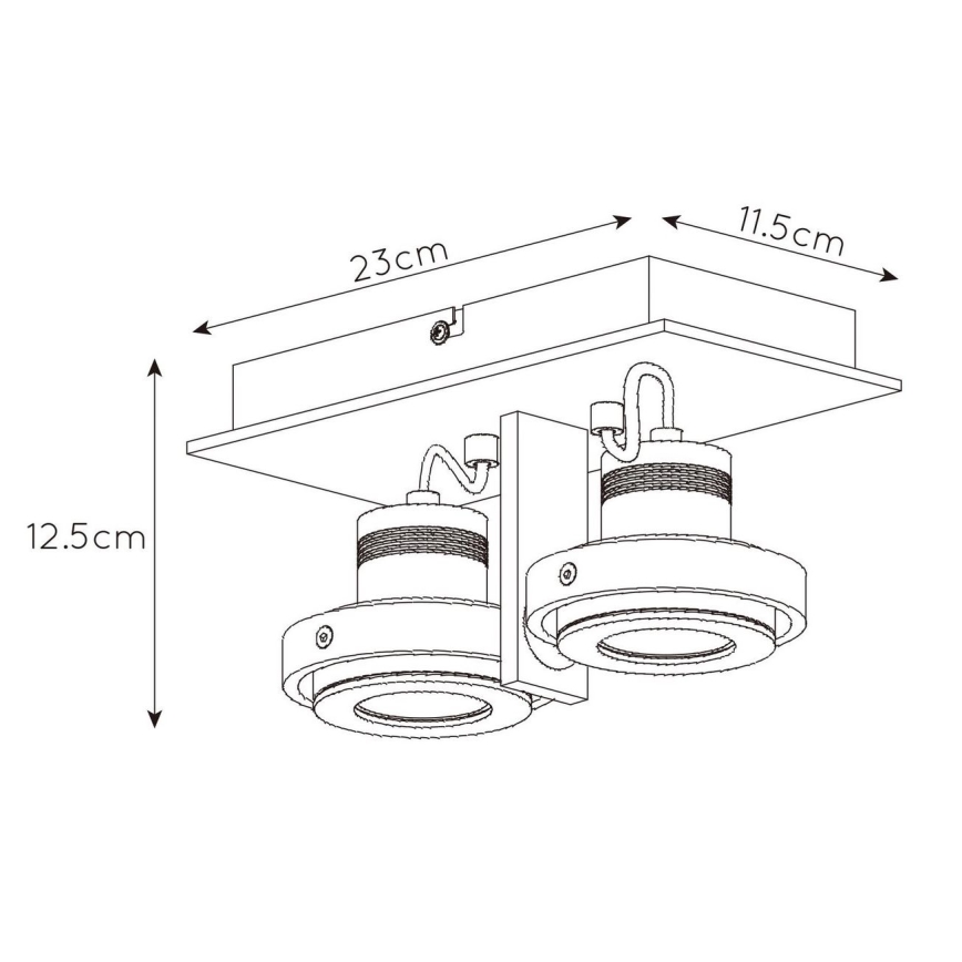 Lucide 17906/11/12 - LED Zatemnitveni reflektor LANDA 2xGU10/5W/230V mat krom