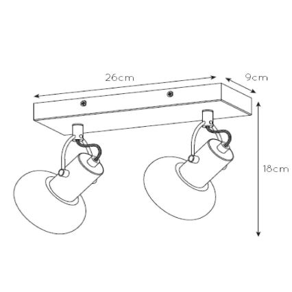 Lucide 17993/02/30 - Reflektor MADEE 2xE14/25W/230V