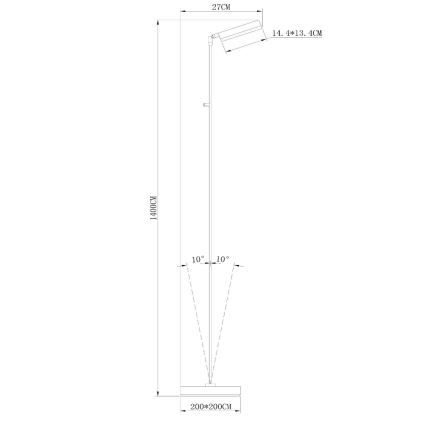 Lucide 19730/10/30 - LED Zatemnitvena talna svetilka AARON LED/12W/230V črna