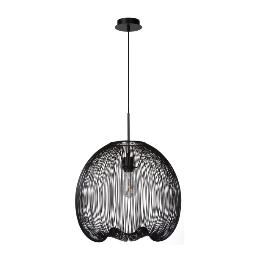 Lucide 20401/45/30 - Obesna svetilka WIRIO 1xE27/60W/230V črna 46 cm