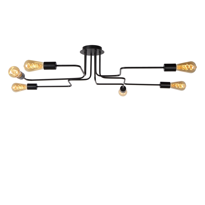 Lucide 21112/06/30 - Nadgradni lestenec LESTER 6xE27/40W/230V črna