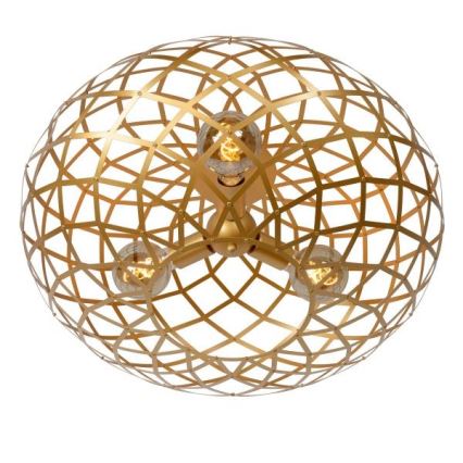 Lucide 21117/65/02 - Stropna svetilka WOLFRAM 3xE27/60W/230V zlata