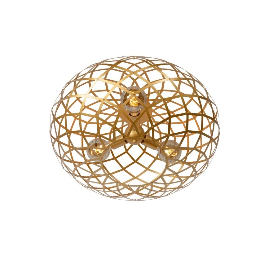 Lucide 21117/65/02 - Stropna svetilka WOLFRAM 3xE27/60W/230V zlata