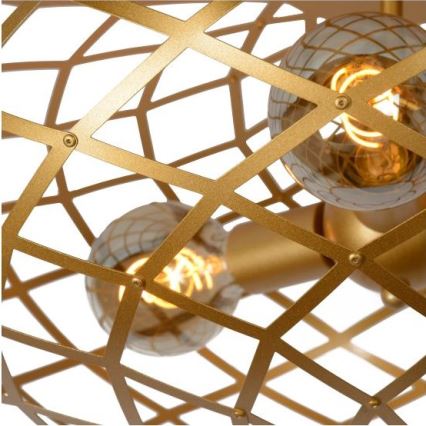 Lucide 21117/65/02 - Stropna svetilka WOLFRAM 3xE27/60W/230V zlata