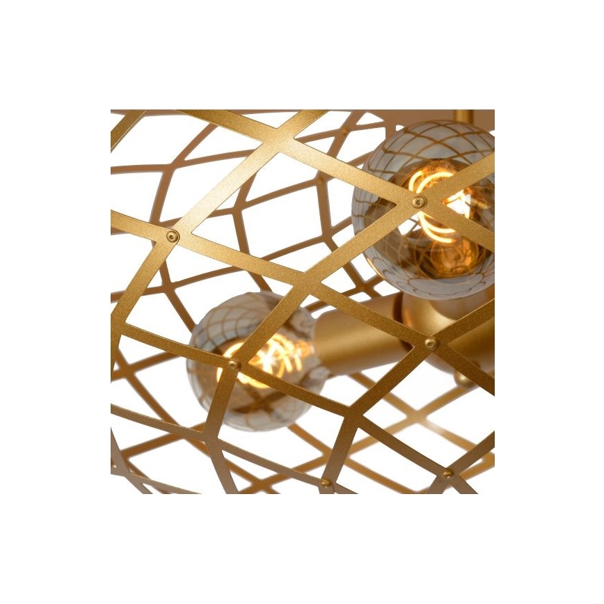 Lucide 21117/65/02 - Stropna svetilka WOLFRAM 3xE27/60W/230V zlata