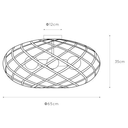 Lucide 21117/65/02 - Stropna svetilka WOLFRAM 3xE27/60W/230V zlata