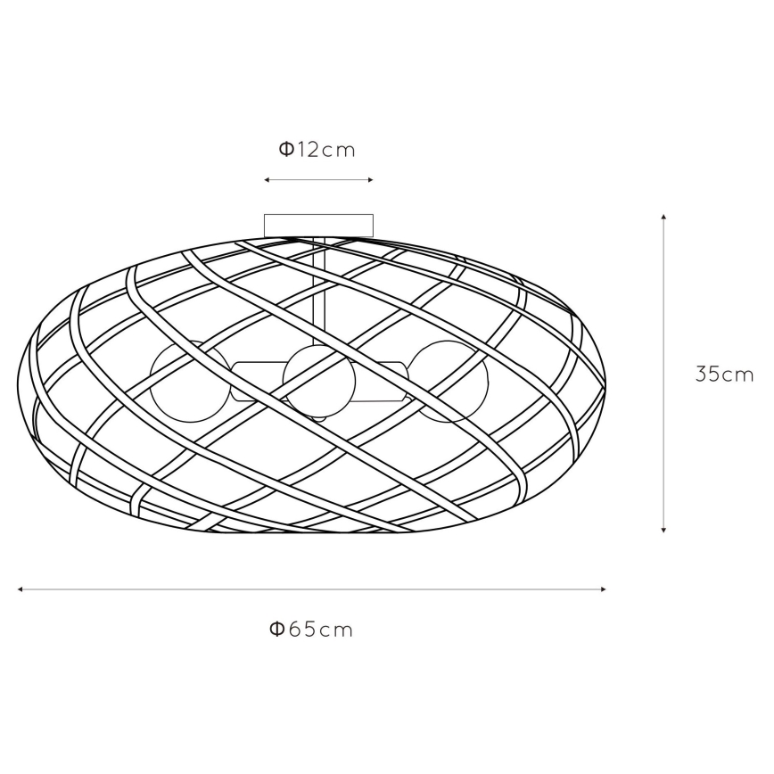 Lucide 21117/65/02 - Stropna svetilka WOLFRAM 3xE27/60W/230V zlata