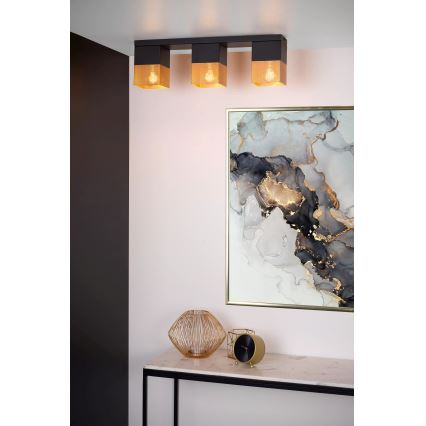 Lucide 21123/03/02 - Stropna svetilka RENATE 3xE27/40W/230V zlata/črna