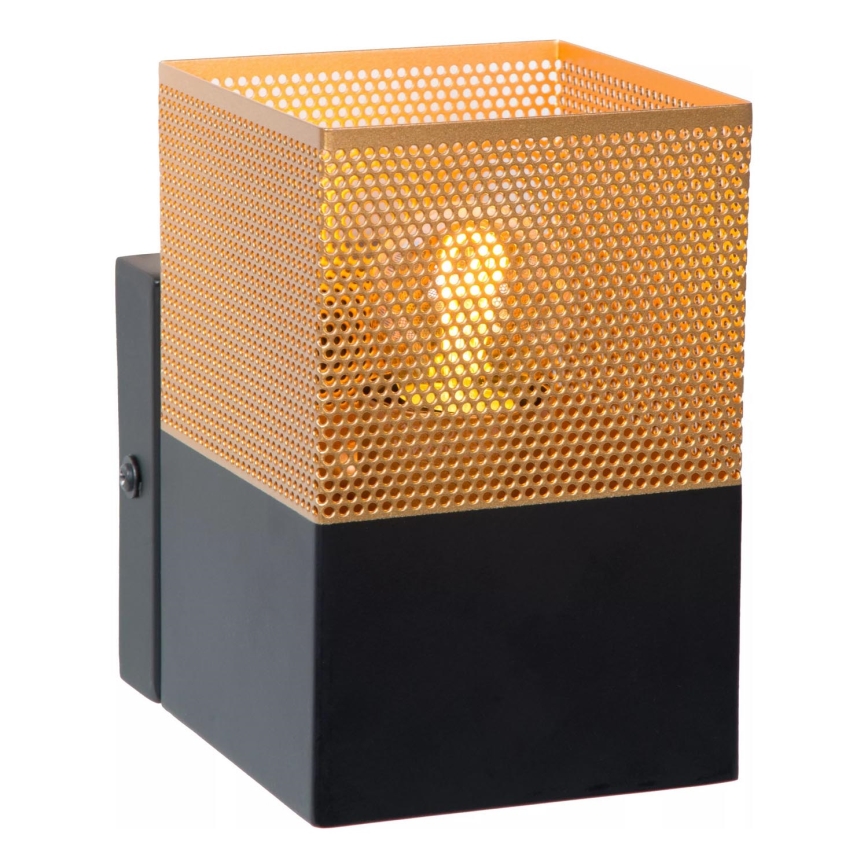 Lucide 21223/01/02 - Stenska svetilka RENATE 1xE27/40W/230V zlata/črna