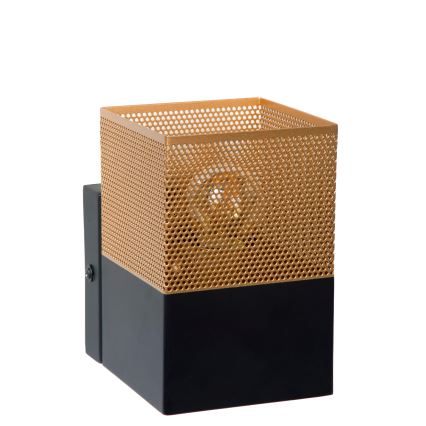 Lucide 21223/01/02 - Stenska svetilka RENATE 1xE27/40W/230V zlata/črna
