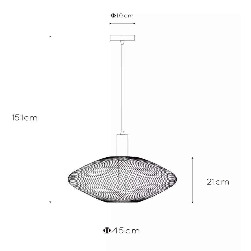 Lucide 21423/45/02 - Lestenec na vrvici MESH 1xE27/40W/230V