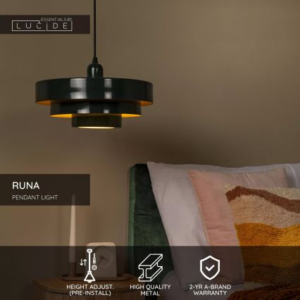 Lucide 21443/35/33 - Viseča svetilka na kablu RUNA 1xE27/40W/230V zelena
