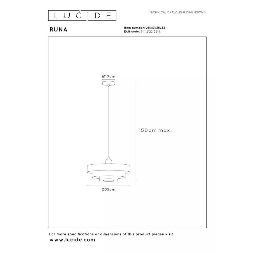 Lucide 21443/35/33 - Viseča svetilka na kablu RUNA 1xE27/40W/230V zelena
