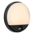 Lucide 22863/10/30 - LED Zunanja stenska svetilka s senzorjem HUPS LED/10W/230V IP54 črna