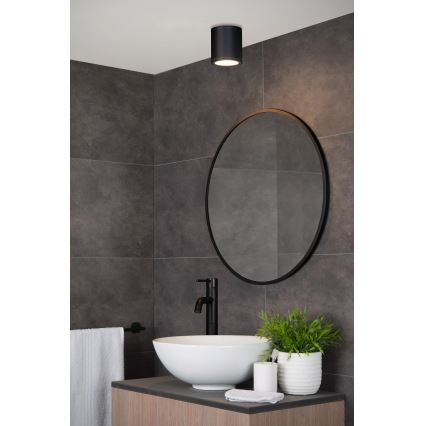 Lucide 22962/01/30 - Stropna svetilka za kopalnico AVEN 1xGU10/50W/230V, premer 9 cm, IP65, črna