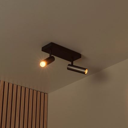 Lucide 22974/02/15 - Smerna svetilka GRADO 2xGU10/8W/230V črna/rjava