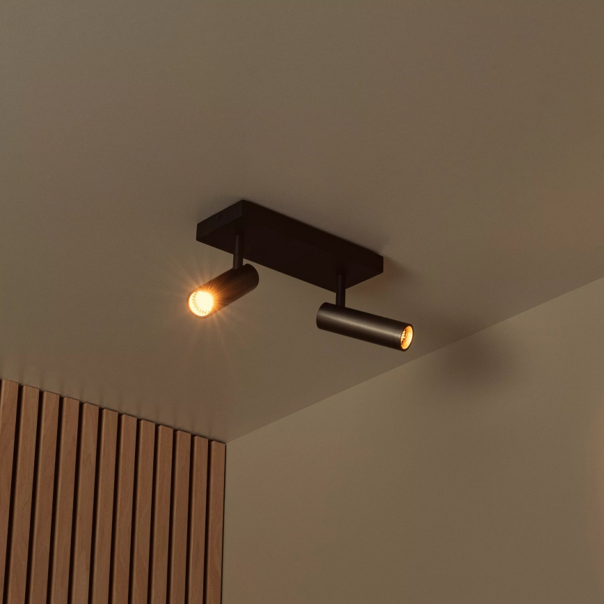 Lucide 22974/02/15 - Smerna svetilka GRADO 2xGU10/8W/230V črna/rjava