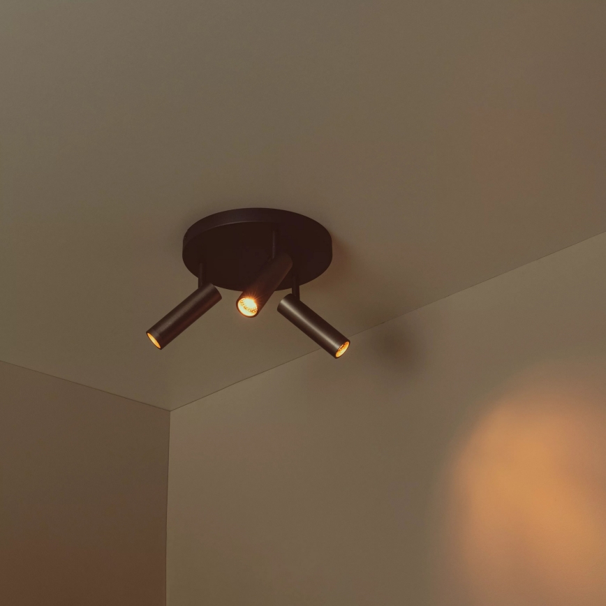 Lucide 22974/13/15 - Usmerjeno svetilo GRADO 3xGU10/40W/230V rjava/črna