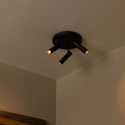 Lucide 22974/13/30 - Stropno reflektorsko svetilo GRADO 3xGU10/12W/230V črna