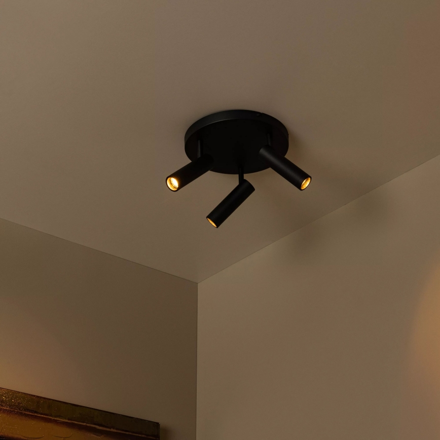 Lucide 22974/13/30 - Stropno reflektorsko svetilo GRADO 3xGU10/12W/230V črna