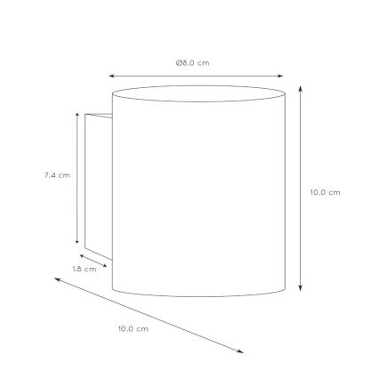 Lucide 23252/01/30 - Stenska svetilka XERA 1xG9/42W/230V črna