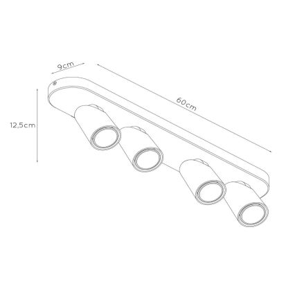 Lucide 23954/21/31 - LED Zatemnitveni reflektor XYRUS 4xGU10/5W/230V
