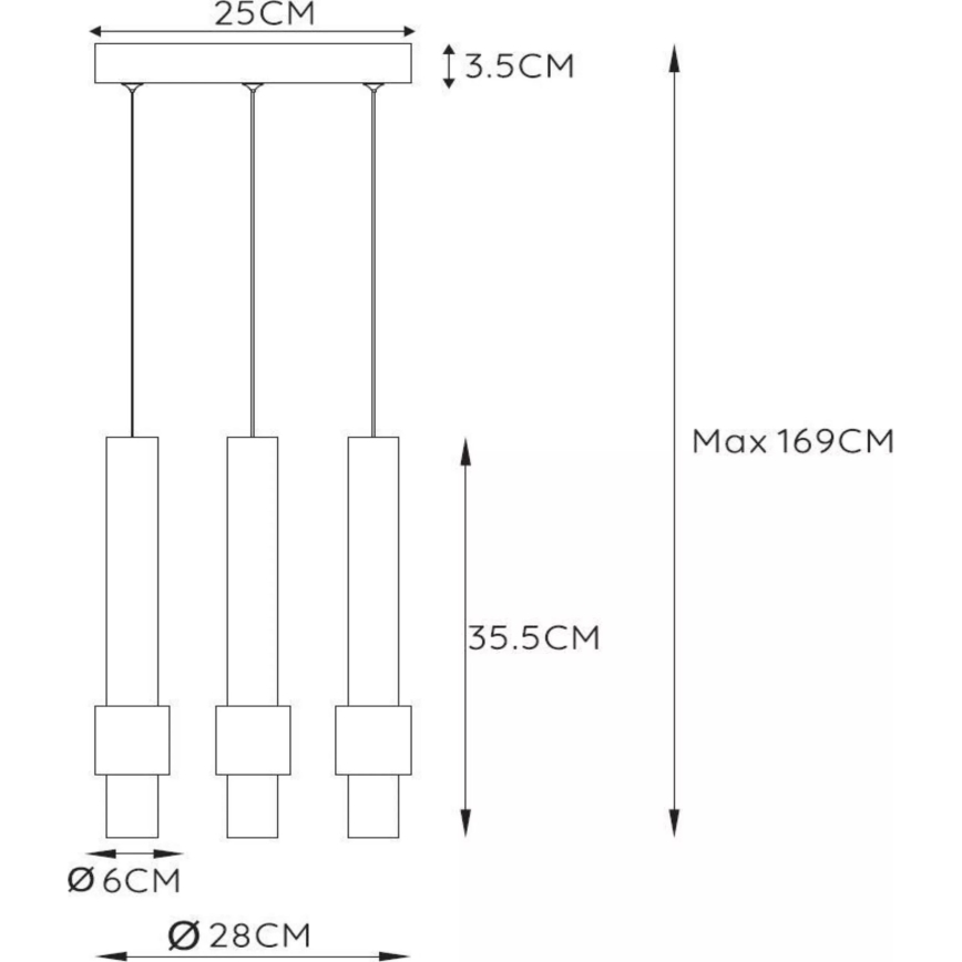 Lucide 24402/15/96 - LED Zatemnitveni lestenec na vrvici MARGARY 3xLED/4W/230V medenina