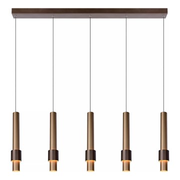 Lucide 24402/30/96 - LED Zatemnitveni lestenec na vrvici MARGARY 5xLED/4,2W/230V medenina