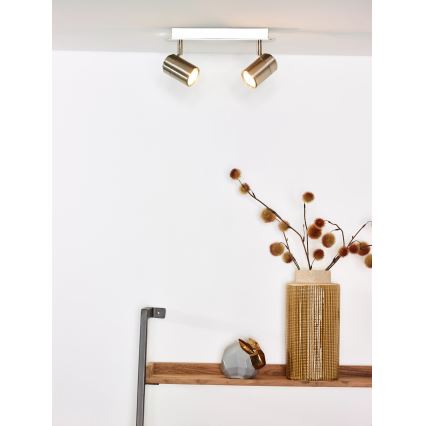 Lucide 26957/10/12 - LED Zatemnitveni reflektor LENNERT 2xGU10/5W/230V mat krom