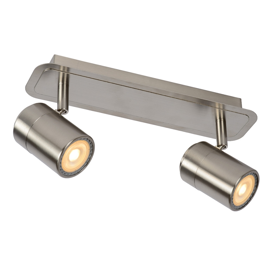 Lucide 26957/10/12 - LED Zatemnitveni reflektor LENNERT 2xGU10/5W/230V mat krom