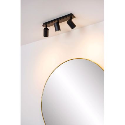 Lucide 26958/15/30 - LED Zatemnitvena kopalnica Reflektor LENNERT 3xGU10/5W/230V IP44 črna