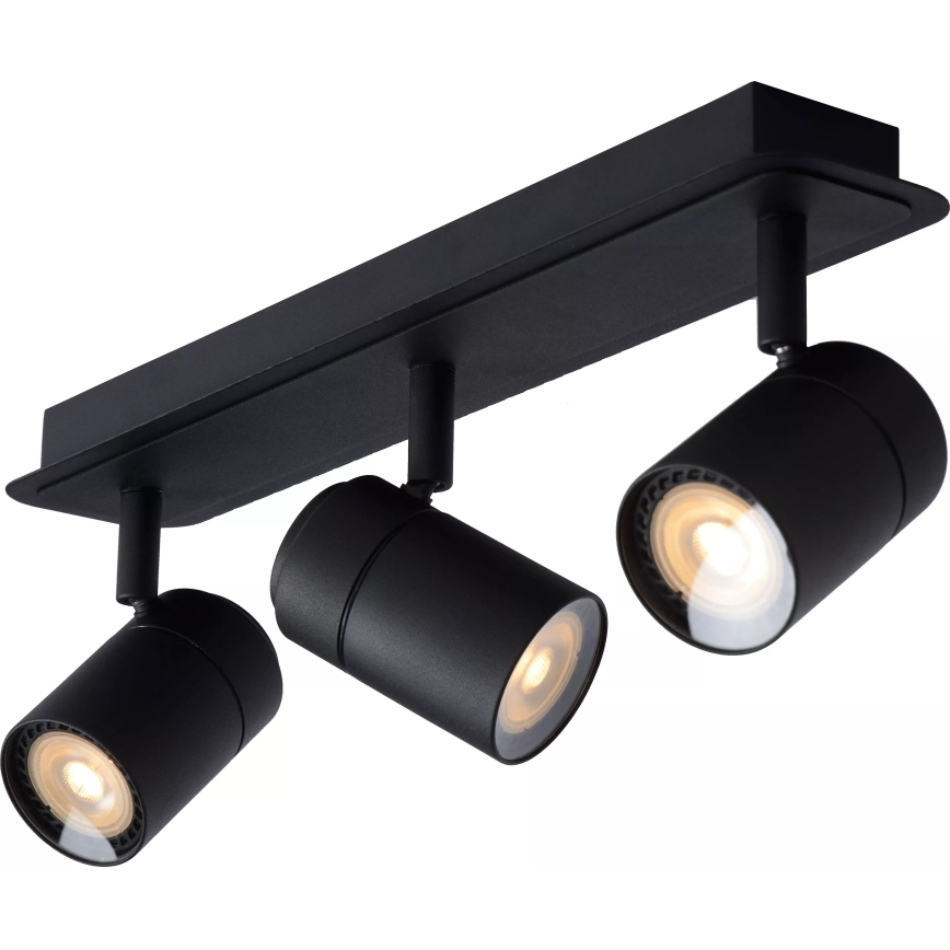 Lucide 26958/15/30 - LED Zatemnitvena kopalnica Reflektor LENNERT 3xGU10/5W/230V IP44 črna