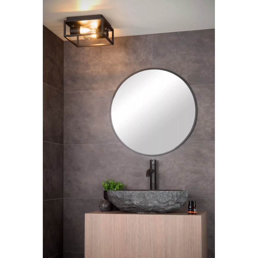 Lucide 27100/02/30 - Kopalniška stropna svetilka CARLYN 2xE14/6W/230V IP54 črna