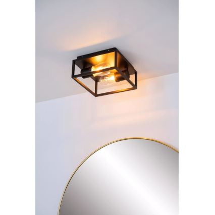 Lucide 27100/02/30 - Kopalniška stropna svetilka CARLYN 2xE14/6W/230V IP54 črna