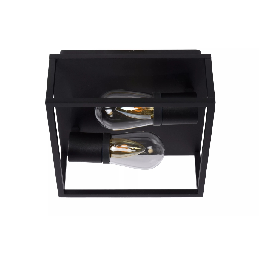 Lucide 27100/02/30 - Kopalniška stropna svetilka CARLYN 2xE14/6W/230V IP54 črna
