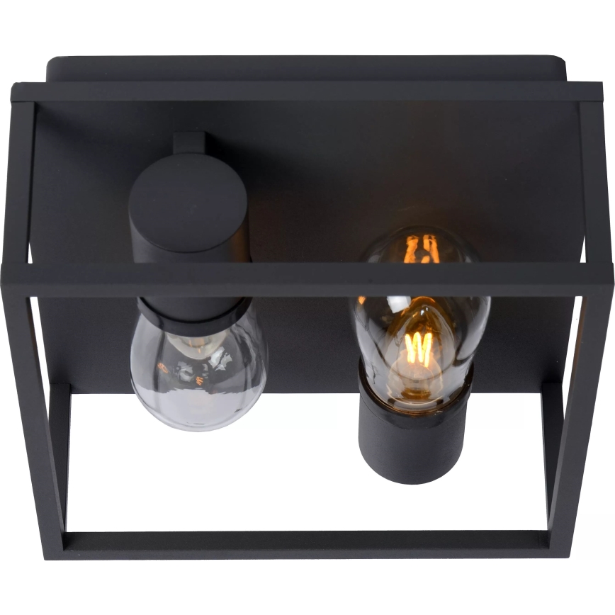 Lucide 27100/02/30 - Kopalniška stropna svetilka CARLYN 2xE14/6W/230V IP54 črna