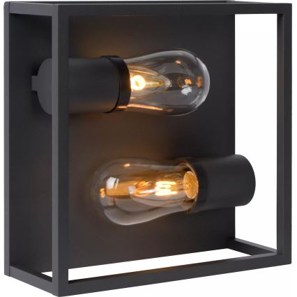 Lucide 27100/02/30 - Kopalniška stropna svetilka CARLYN 2xE14/6W/230V IP54 črna