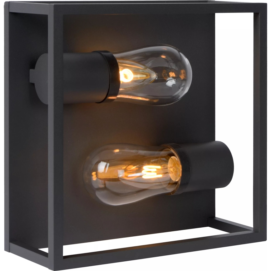 Lucide 27100/02/30 - Kopalniška stropna svetilka CARLYN 2xE14/6W/230V IP54 črna