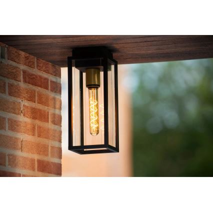 Lucide 27105/01/30 - Zunanja stenska svetilka LAURENS 1xE27/15W/230V IP54 črna