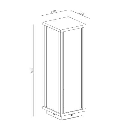 Lucide 27805/50/30 - Zunanja svetilka LAURENS 1xE27/15W/230V IP54 50 cm črna