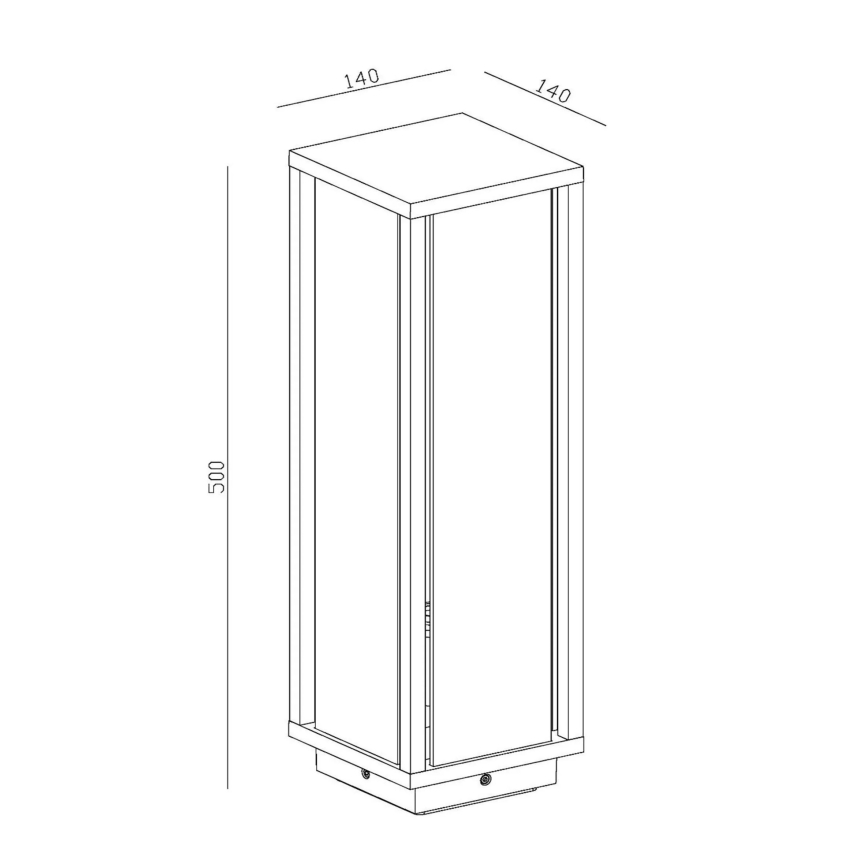 Lucide 27805/50/30 - Zunanja svetilka LAURENS 1xE27/15W/230V IP54 50 cm črna