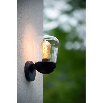 Lucide 27837/01/30 - Zunanja stenska svetilka TULSA 1xE27/40W/230V IP44 črna