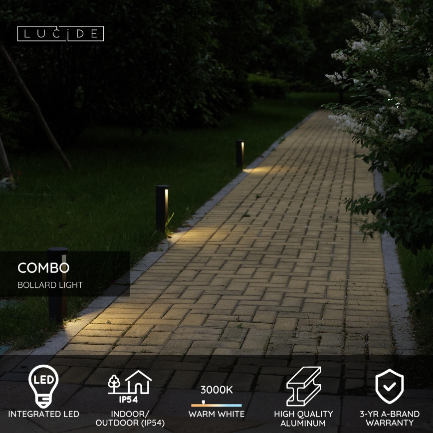 Lucide 27874/25/30 - LED Zunanja svetilka COMBO LED/9W/230V 25 cm IP54