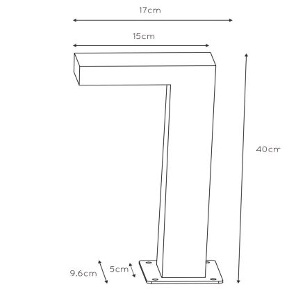 Lucide 28851/40/30 - LED Zunanja svetilka TEXAS LED/8W/230V črna 40 cm IP54