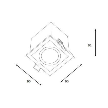 Lucide 28900/01/12 - Vgradna svetilka CHIMNEY 1xGU10/50W/230V