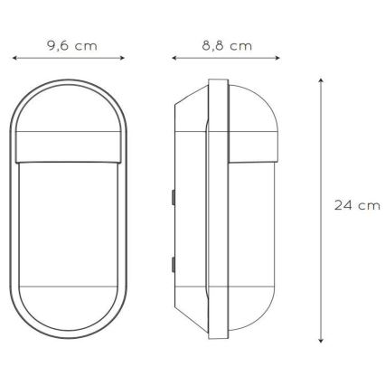 Lucide 29897/01/31 - Zunanja stenska svetilka CAPSULE 1xE27/15W/230V IP54