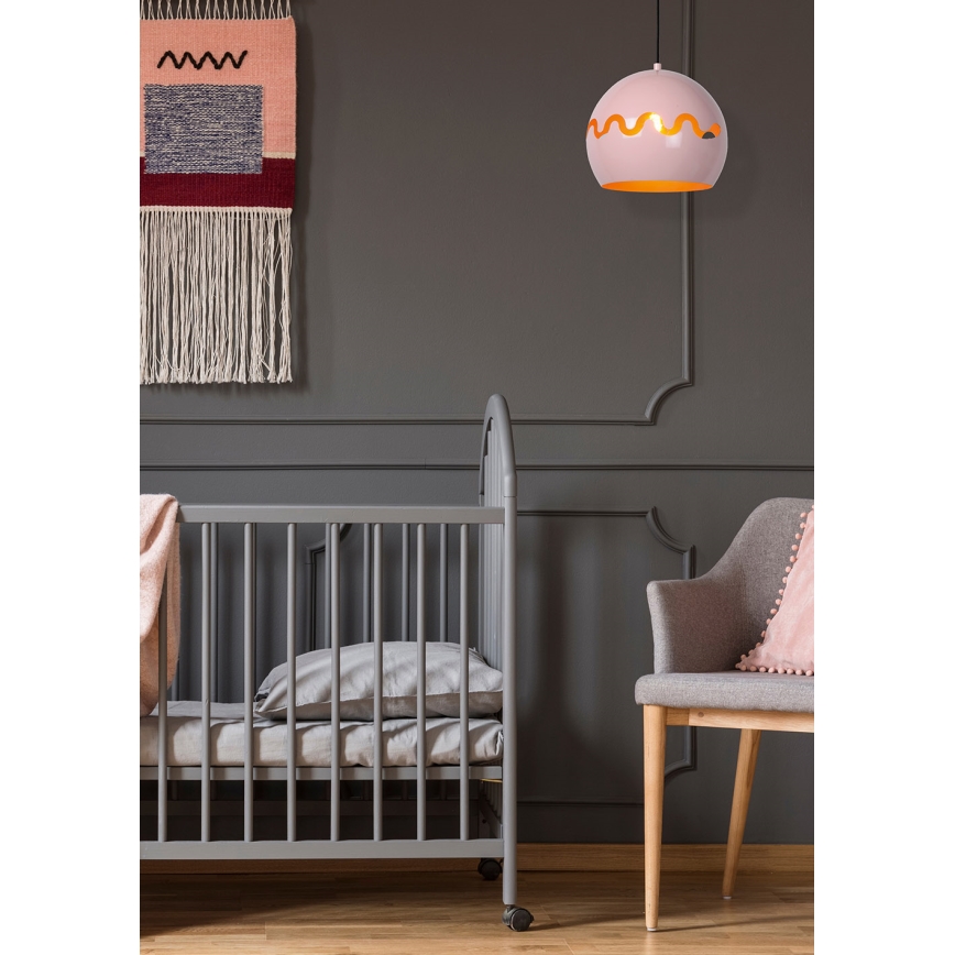 Lucide 30484/28/66 - Lestenec na vrvici CORENTIN 1xE27/60W/230V roza